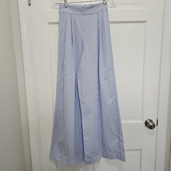 Petersyn X Revolve Wide Leg Tatum Blue/White Pinstripe Pants Size XS - Picture 5 of 17